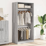 Garderobe Grå Sonoma 100X50X200 Cm Konstruert Tre