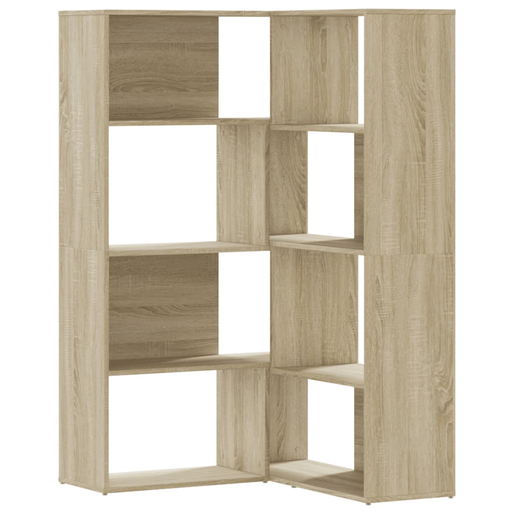 Bokhylle Hjørne 4 Lag Sonoma Eik 85X85X140 Cm Konstruert Tre