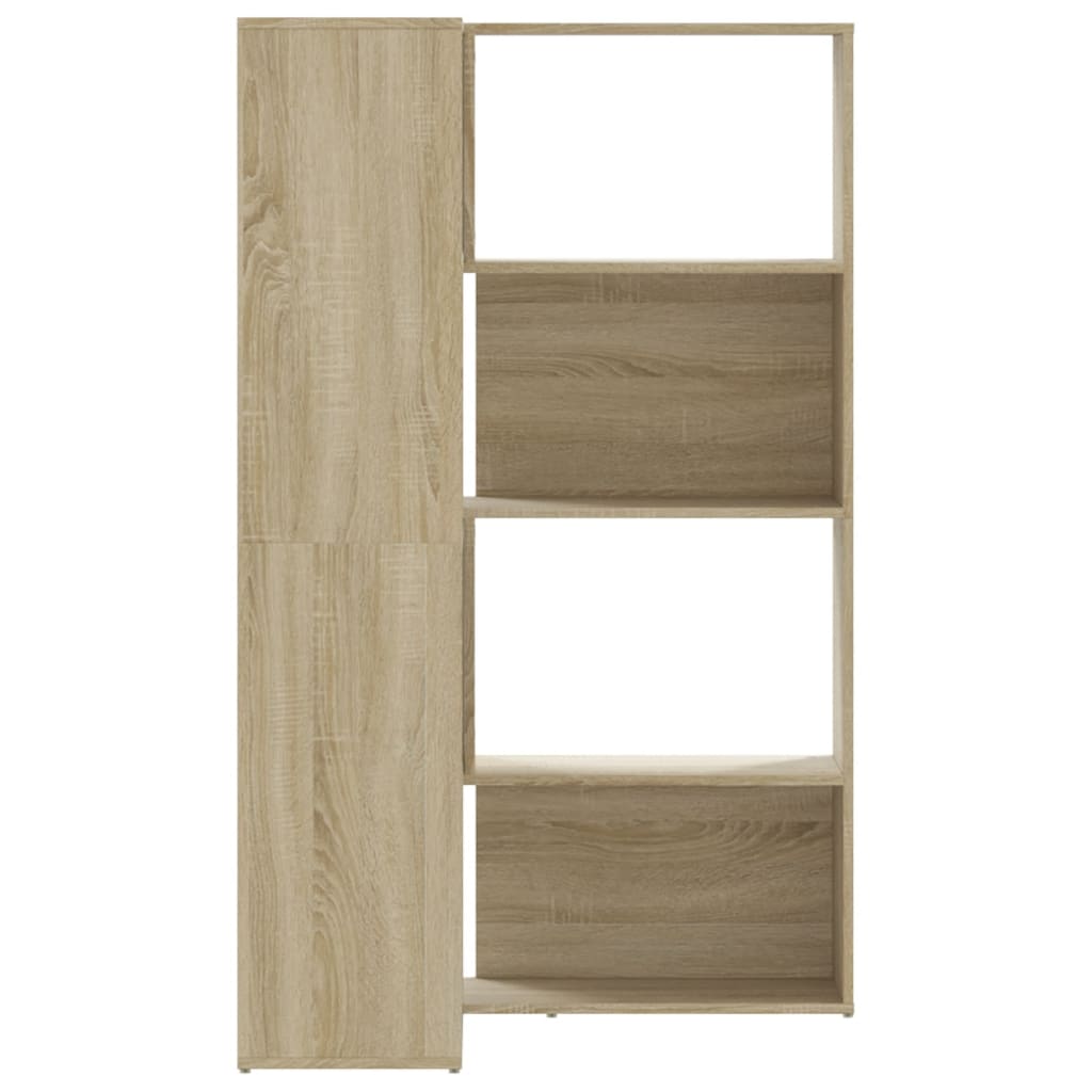 Bokhylle Hjørne 4 Lag Sonoma Eik 85X85X140 Cm Konstruert Tre