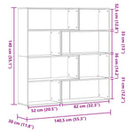 Bokhylle Hjørne 4 Lag Sonoma Eik 85X85X140 Cm Konstruert Tre