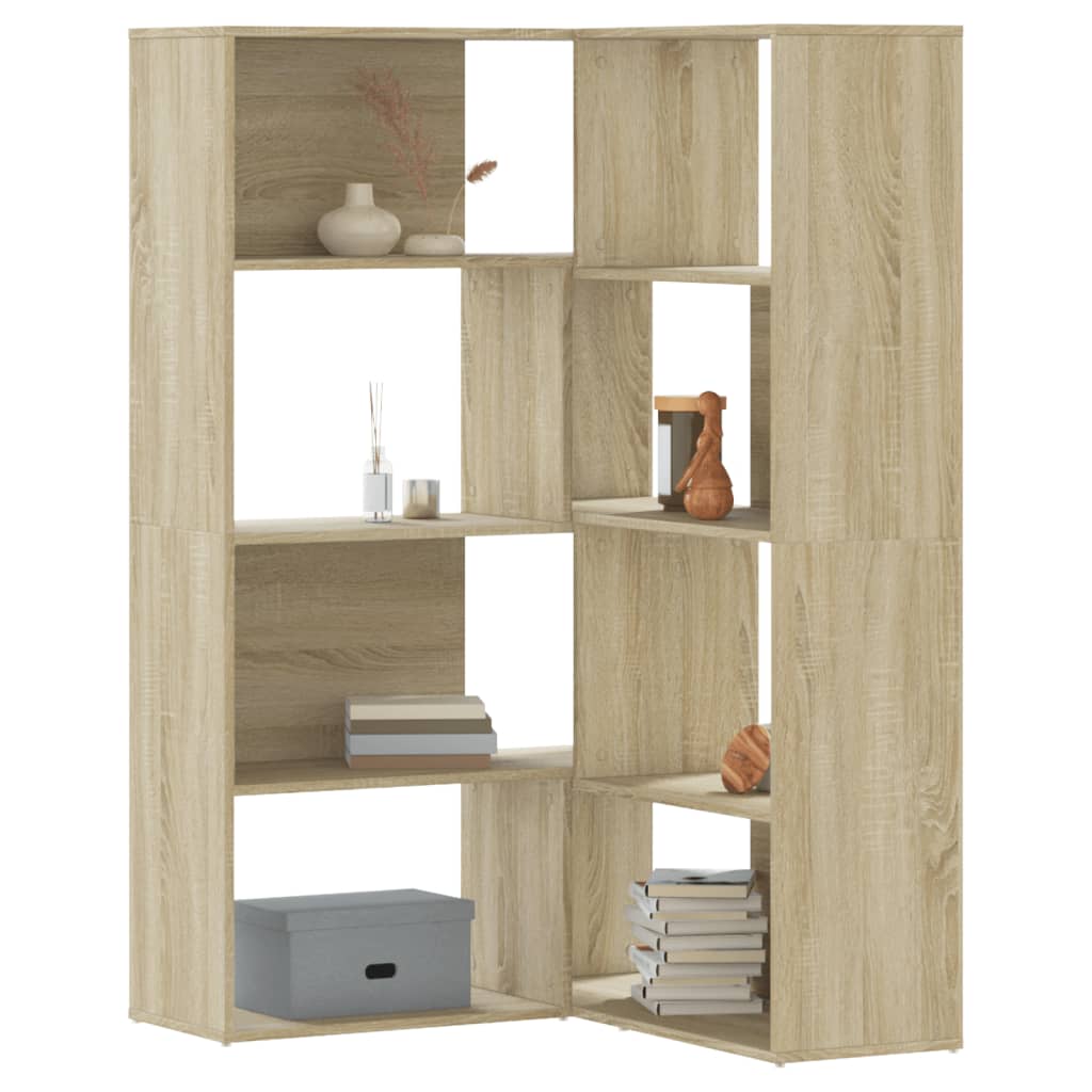Bokhylle Hjørne 4 Lag Sonoma Eik 85X85X140 Cm Konstruert Tre