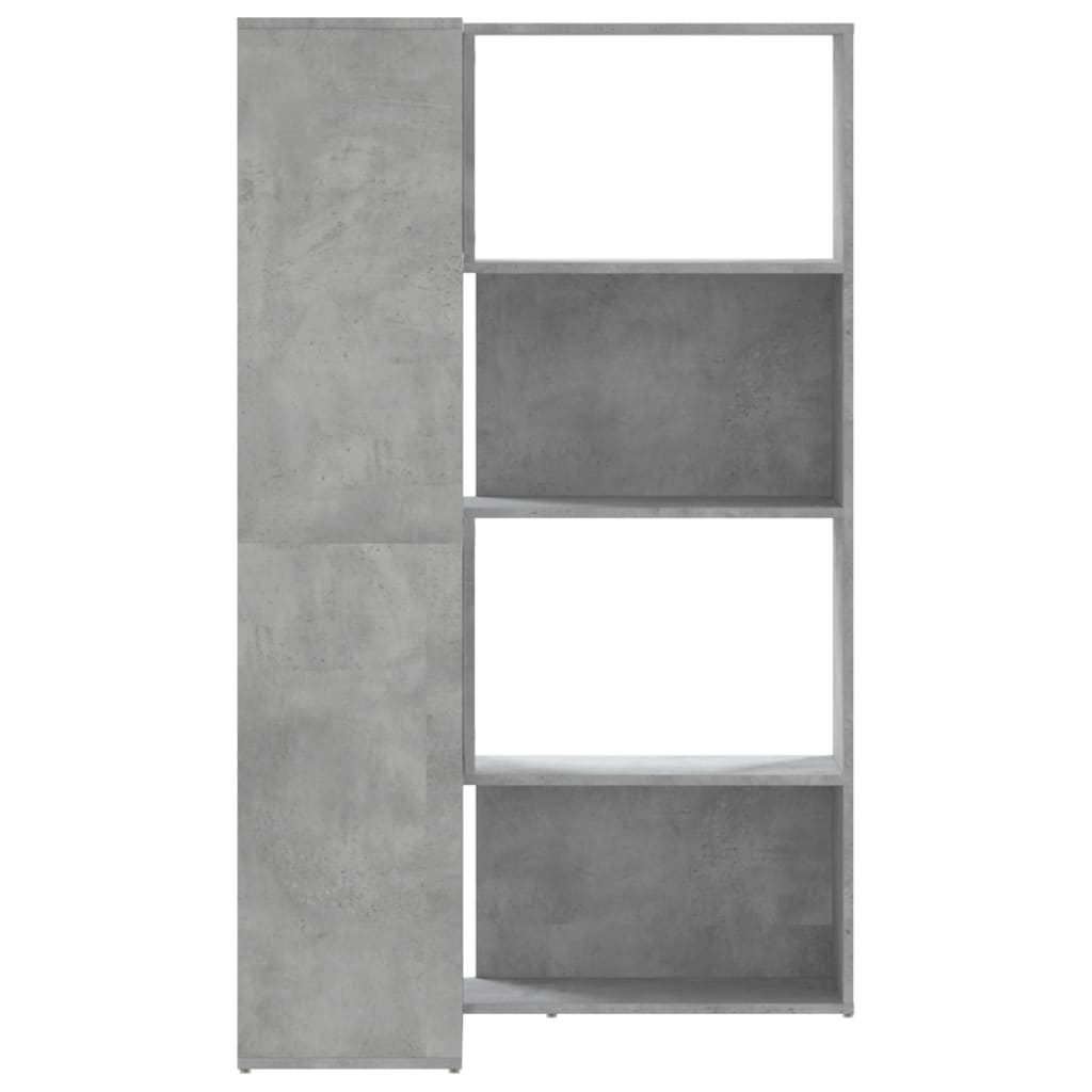 Bokhylle Hjørne 4 Etasjer Betonggrå 85X85X140 Cm Konstruert Tre
