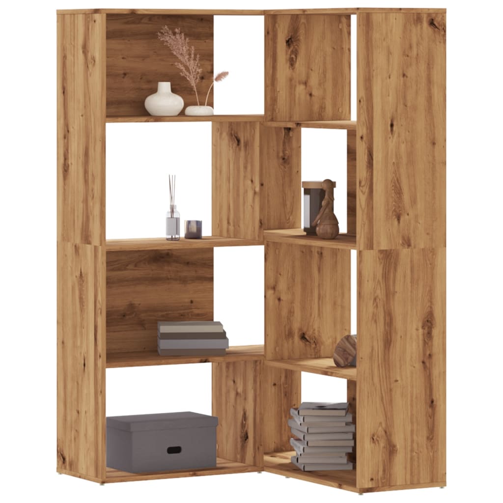 Bokhylle Hjørne 5 Lag Artisan Eik 85X85X140 Cm Konstruert Tre