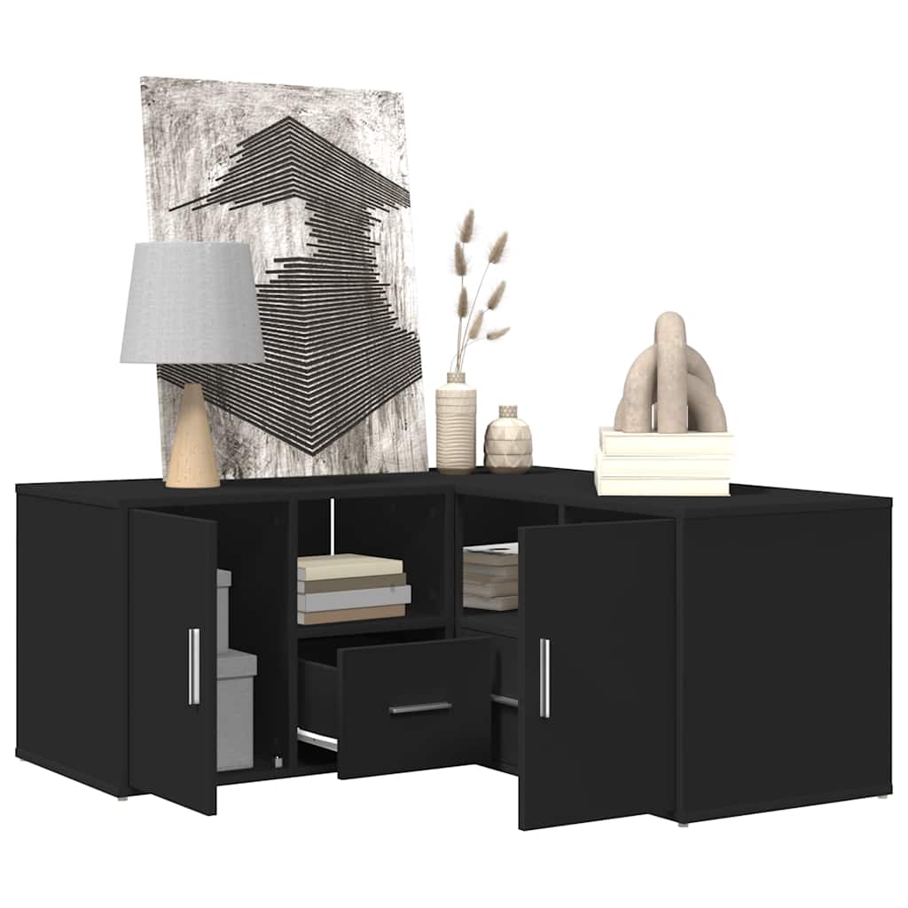 Hjørneskap Svart 160X40X45 Cm Sponplate