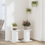 Plantestativ 2 Stk Hvit 30X30X40 Cm Konstruert Tre