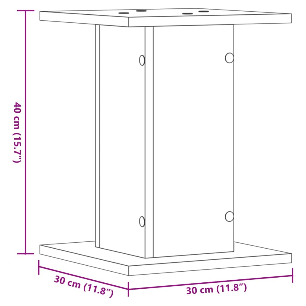 Plantestativ 2 Stk Hvit 30X30X40 Cm Konstruert Tre