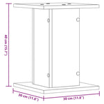 Plantestativer 2 Stk Røkt Eik 30X30X40 Cm Konstruert Tre