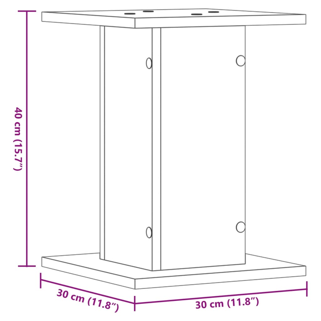 Plantestativer 2 Stk Røkt Eik 30X30X40 Cm Konstruert Tre