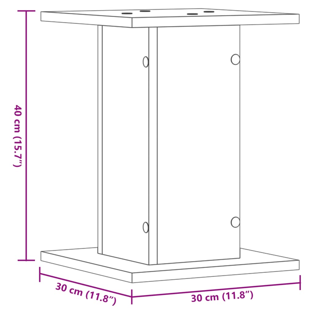 Plantestativer 2 Stk Grå Sonoma 30X30X40 Cm Konstruert Tre