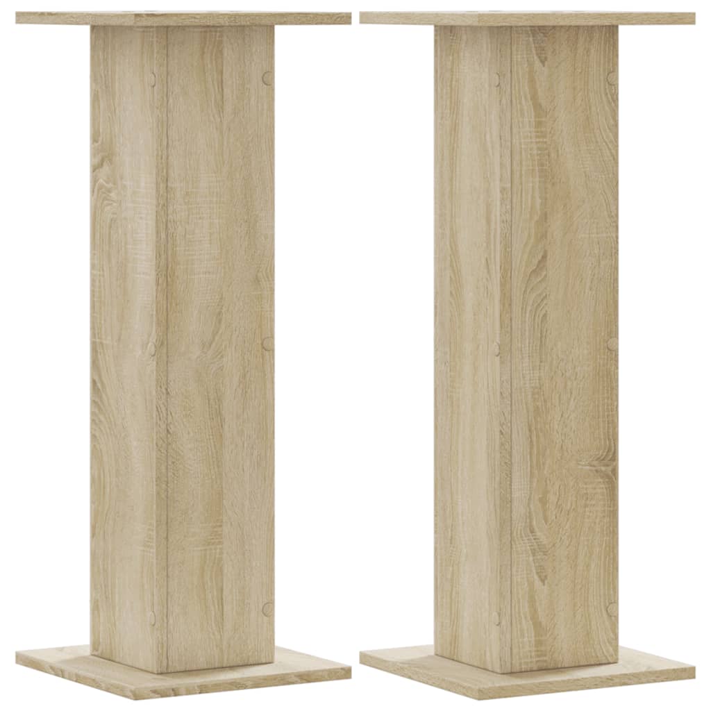 Plantestativer 2 Stk Sonoma Eik 30X30X80 Cm Konstruert Tre