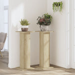 Plantestativer 2 Stk Sonoma Eik 30X30X80 Cm Konstruert Tre