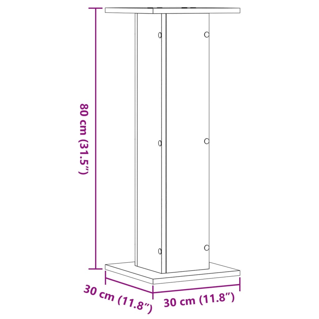 Plantestativer 2 Stk Grå Sonoma 30X30X80 Cm Konstruert Tre