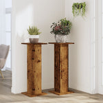 Plantestativer 2 Stk Gammelt Tre 30X30X80 Cm Konstruert Tre