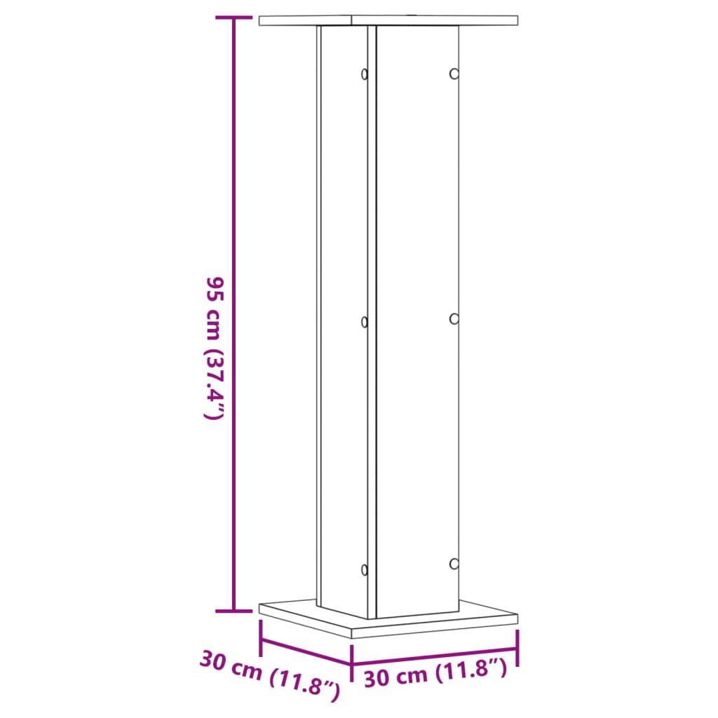 Plantestativer 2 Stk Grå Sonoma 30X30X95 Cm Konstruert Tre