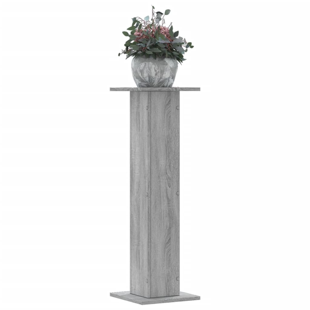 Plantestativer 2 Stk Grå Sonoma 30X30X95 Cm Konstruert Tre