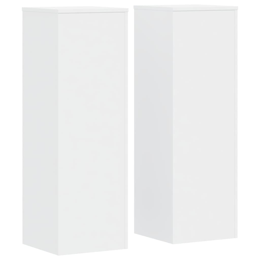 Plantestativer 2 Stk Hvit 33X33X100 Cm Konstruert Tre