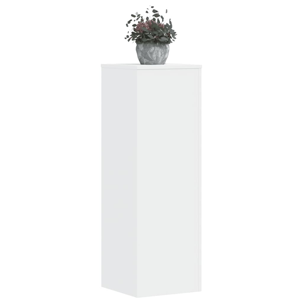 Plantestativer 2 Stk Hvit 33X33X100 Cm Konstruert Tre