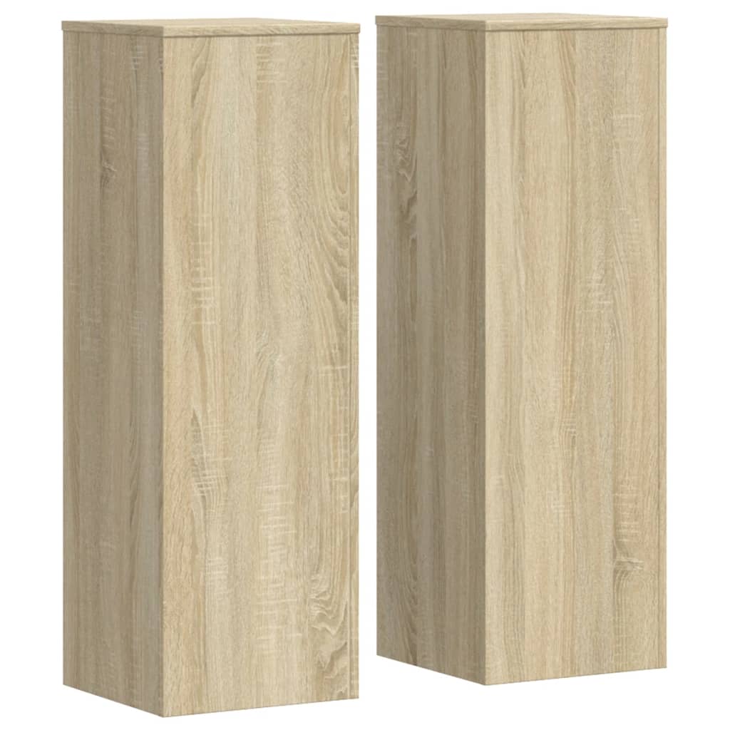 Plantestativer 2 Stk Sonoma Eik 33X33X100 Cm Konstruert Tre