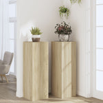 Plantestativer 2 Stk Sonoma Eik 33X33X100 Cm Konstruert Tre