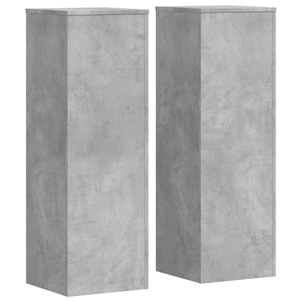 Plantestativer 2 Stk Betonggrå 33X33X100 Cm Konstruert Tre