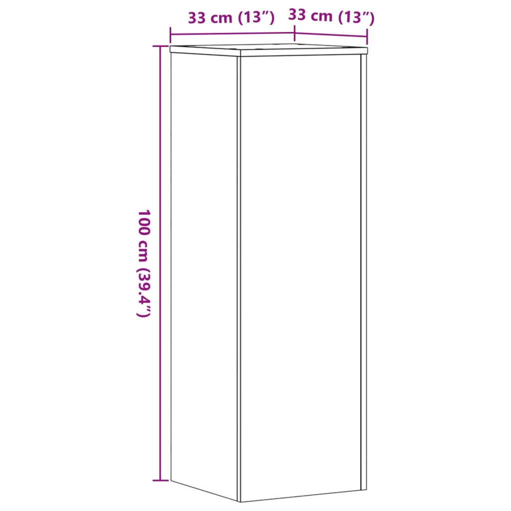 Plantestativer 2 Stk Betonggrå 33X33X100 Cm Konstruert Tre