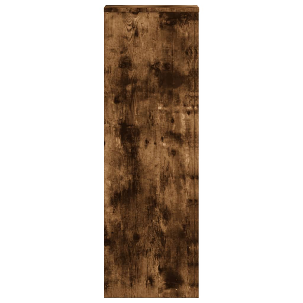 Plantestativer 2 Stk Røkt Eik 33X33X100 Cm Konstruert Tre
