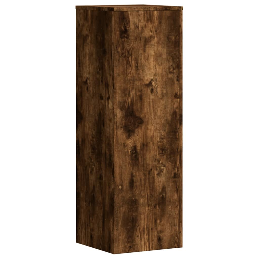 Plantestativer 2 Stk Røkt Eik 33X33X100 Cm Konstruert Tre