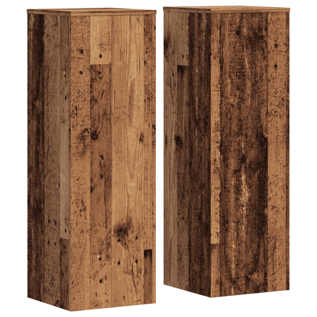 Plantestativer 2 Stk Gammelt Tre 33X33X100 Cm Konstruert Tre