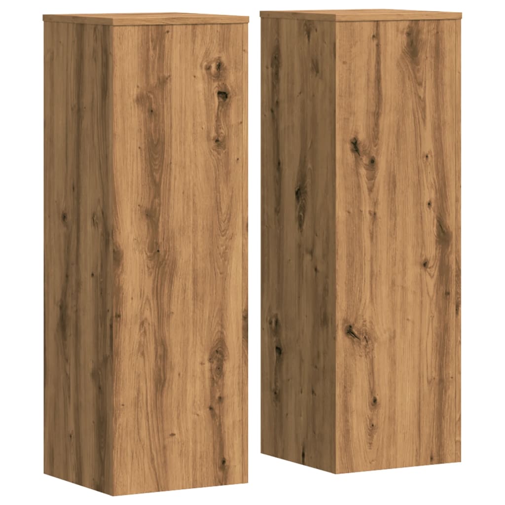 Plantestativer 2 Stk Artisan Eik 33X33X100 Cm Konstruert Tre