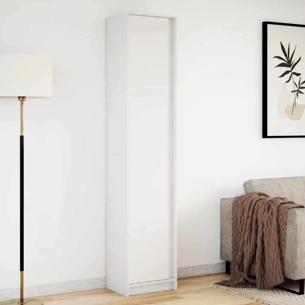 Garderobe Med Led Hvit 41,5X32,5X200 Cm Konstruert Tre