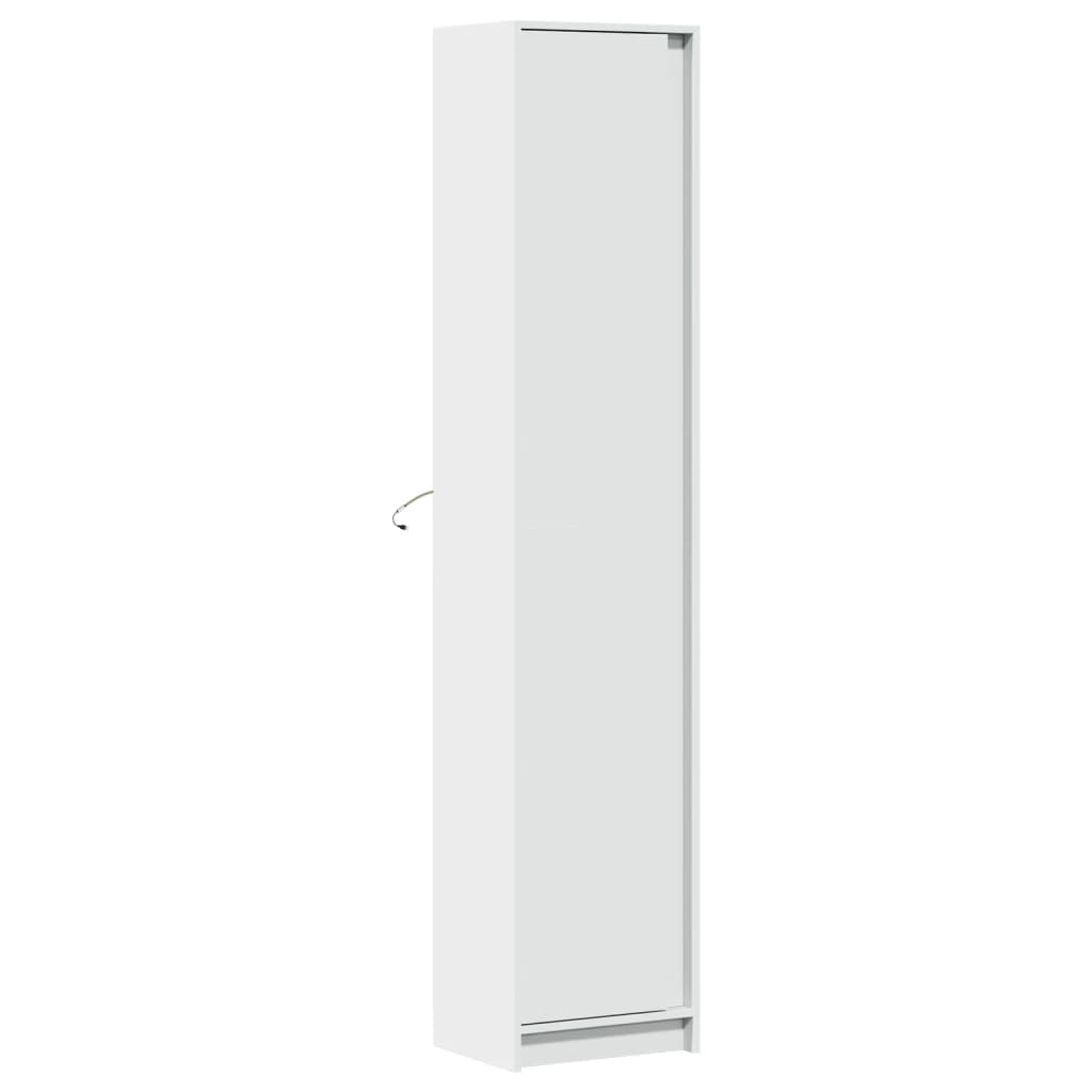 Garderobe Med Led Hvit 41,5X32,5X200 Cm Konstruert Tre