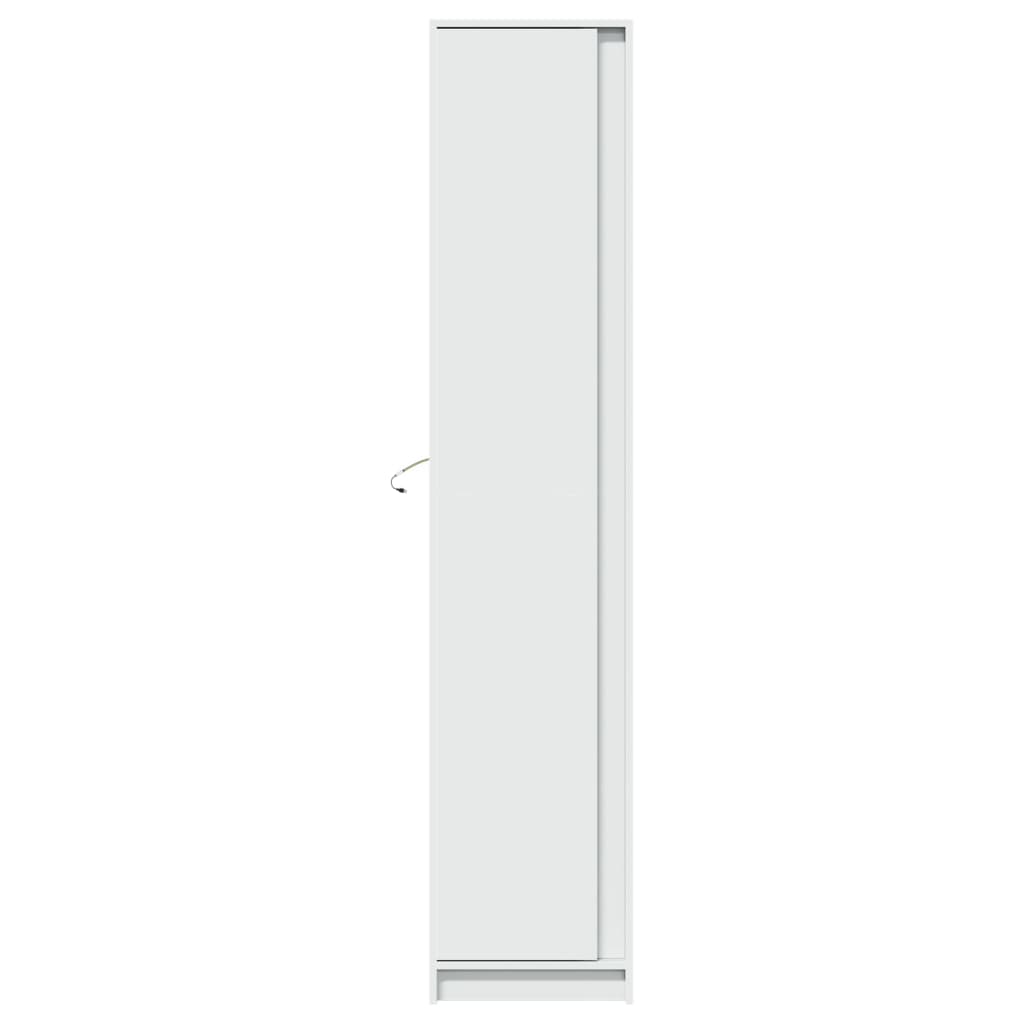 Garderobe Med Led Hvit 41,5X32,5X200 Cm Konstruert Tre