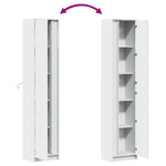 Garderobe Med Led Hvit 41,5X32,5X200 Cm Konstruert Tre