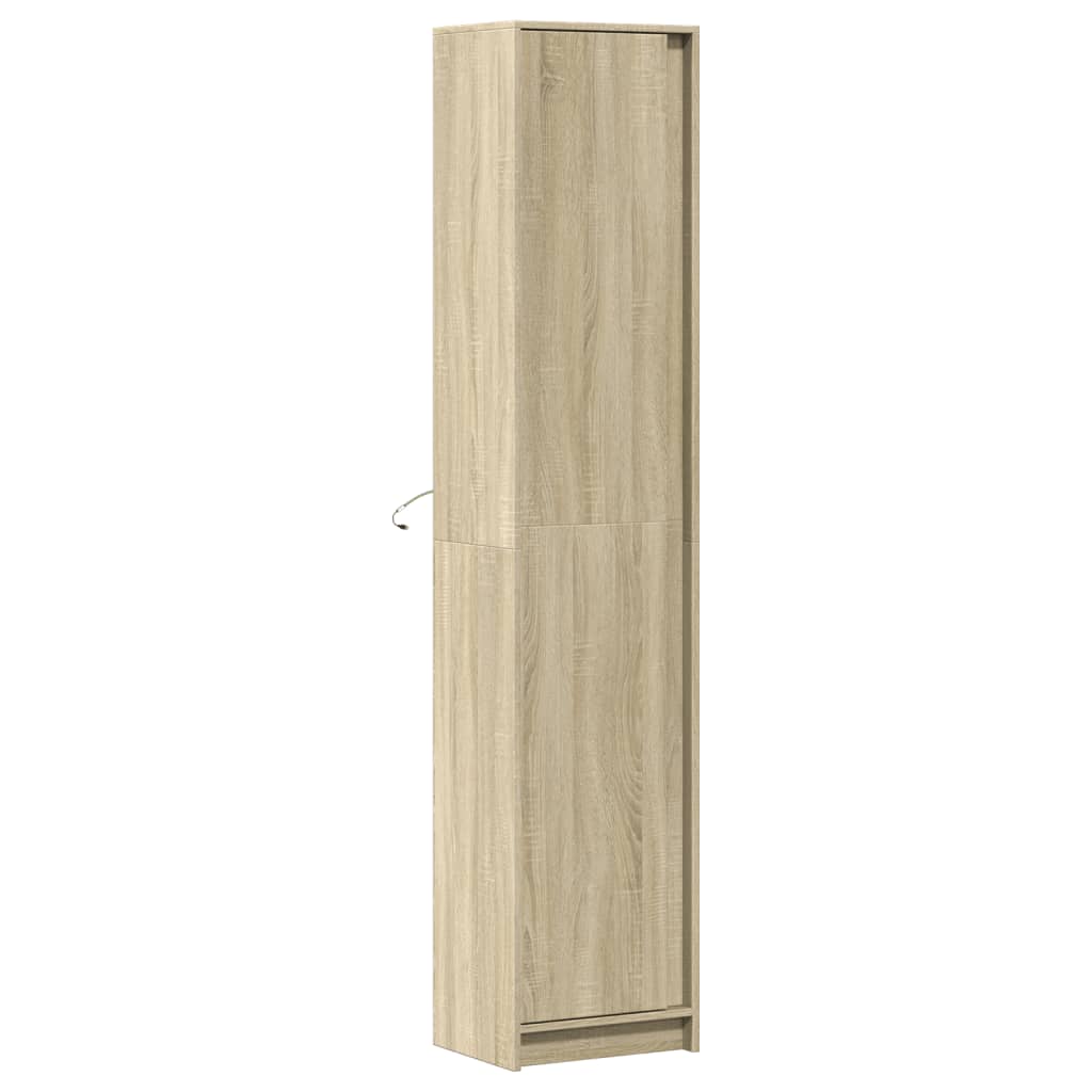 Garderobe Med Led Sonoma Eik 41,5X32,5X200 Cm Konstruert Tre