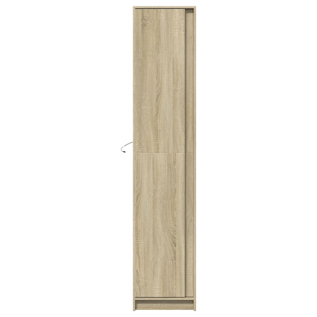 Garderobe Med Led Sonoma Eik 41,5X32,5X200 Cm Konstruert Tre