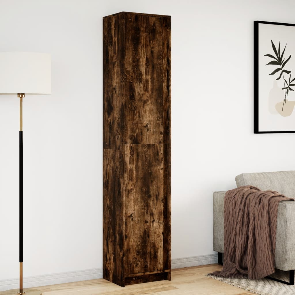 Garderobe Med Led Røkt Eik 41,5X32,5X200 Cm Konstruert Tre