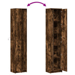 Garderobe Med Led Røkt Eik 41,5X32,5X200 Cm Konstruert Tre