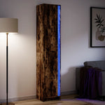 Garderobe Med Led Røkt Eik 41,5X32,5X200 Cm Konstruert Tre