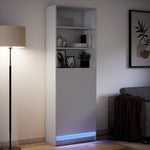 Garderobe Med Led Hvit 69X32,5X200 Cm Konstruert Tre