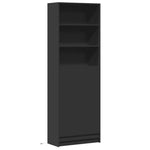 Garderobe Med Led Svart 69X32,5X200 Cm Konstruert Tre