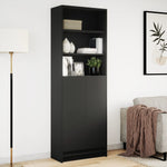 Garderobe Med Led Svart 69X32,5X200 Cm Konstruert Tre