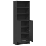Garderobe Med Led Svart 69X32,5X200 Cm Konstruert Tre