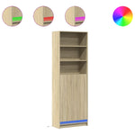 Garderobe Med Led Sonoma Eik 69X32,5X200 Cm Konstruert Tre
