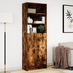 Garderobe Med Led Røkt Eik 69X32,5X200 Cm Konstruert Tre