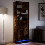 Garderobe Med Led Røkt Eik 69X32,5X200 Cm Konstruert Tre