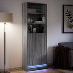 Garderobe Med Led Grå Sonoma 69X32,5X200 Cm Konstruert Tre