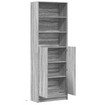 Garderobe Med Led Grå Sonoma 69X32,5X200 Cm Konstruert Tre