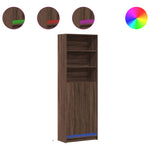 Garderobe Med Led Brun Eik 69X32,5X200 Cm Konstruert Tre