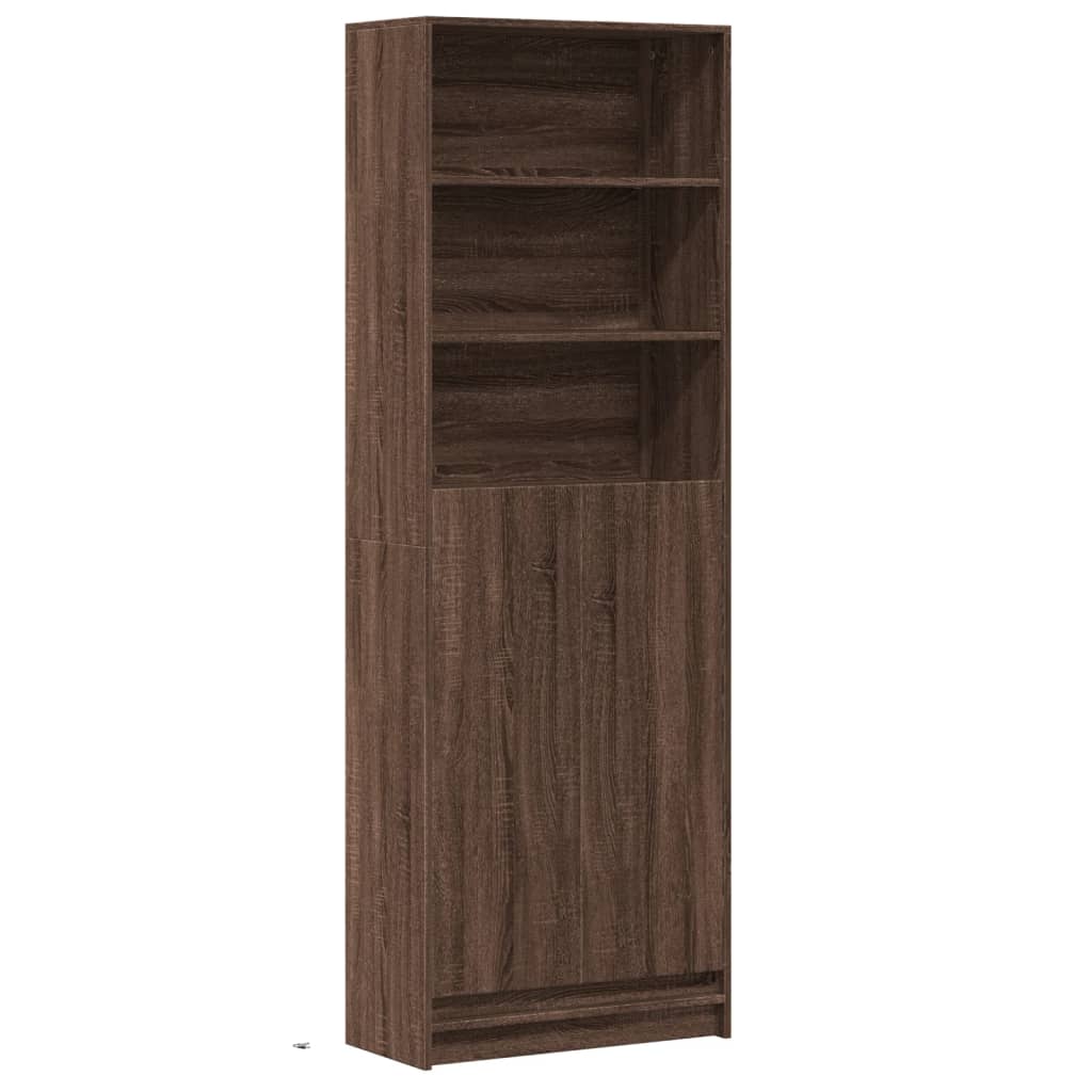 Garderobe Med Led Brun Eik 69X32,5X200 Cm Konstruert Tre