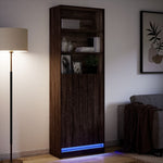 Garderobe Med Led Brun Eik 69X32,5X200 Cm Konstruert Tre